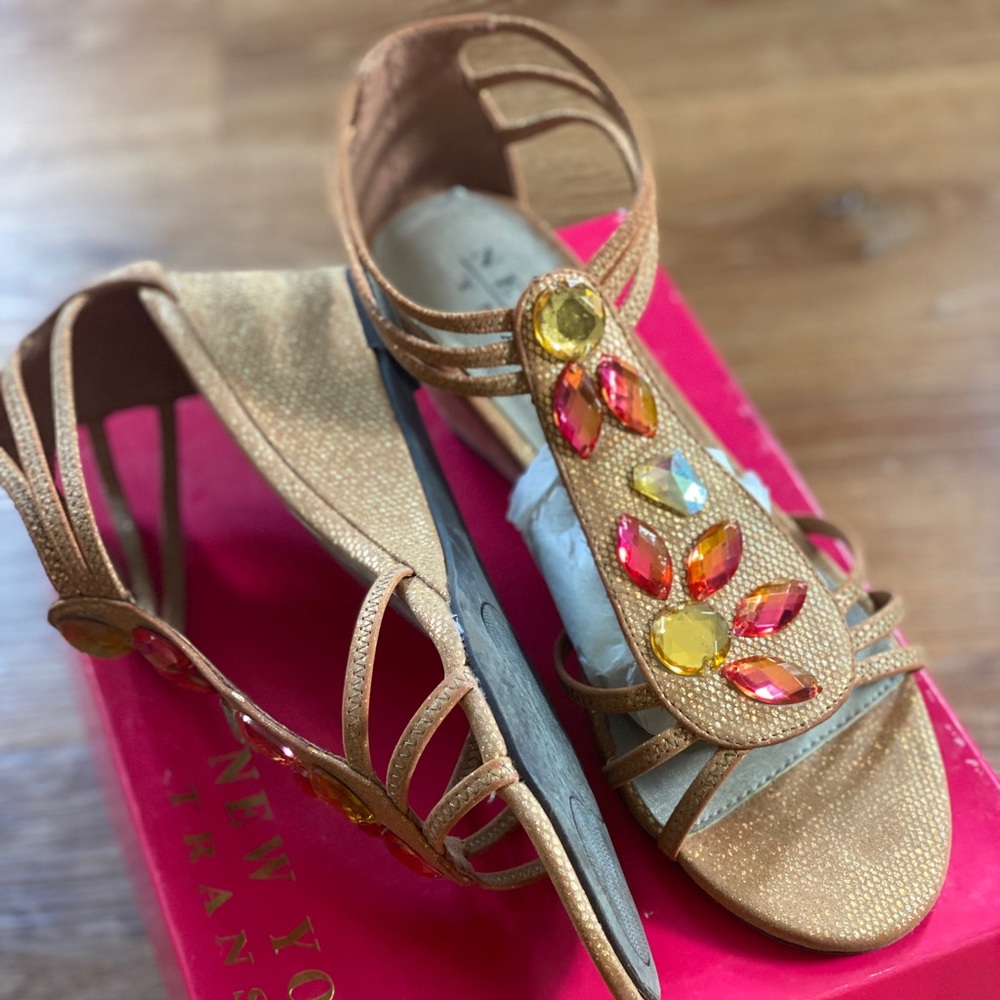 Worn Once Sandals with Crystals - Picture 3 of 5